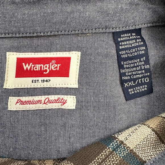 WRANGLER Plaid Long Sleeve Button Down Flannel Shirt - Picture 9 of 10